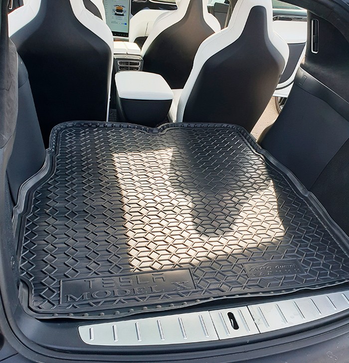 Коврик в багажник Tesla Model X '2015-> (задний, 6-7-ми местный, длинный) Avto-Gumm (черный, полиуретановый)