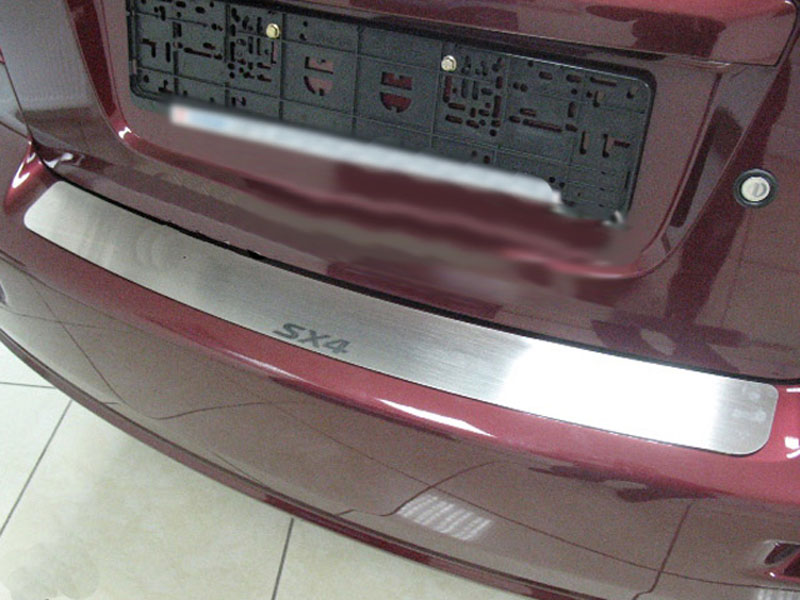 Накладка на бампер Suzuki SX4 '2006-2013 (прямая, седан, исполнение Premium) NataNiko