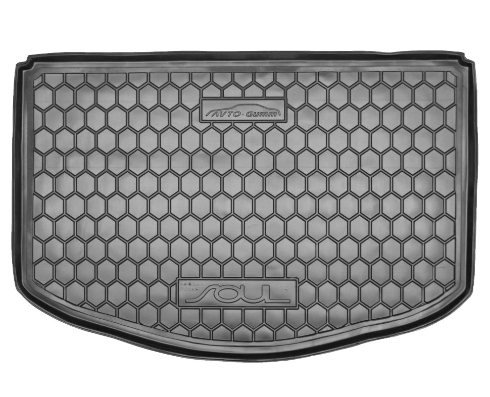 Коврик в багажник KIA Soul '2013-2019 (без органайзера) Avto-Gumm (черный, пластиковый)