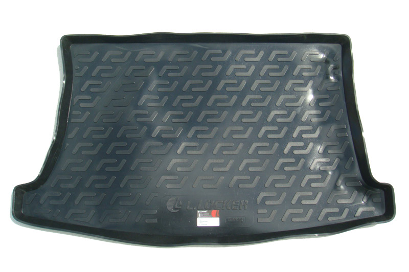 Коврик в багажник KIA Rio '2011-2015 (хетчбек) L.Locker (черный, пластиковый)