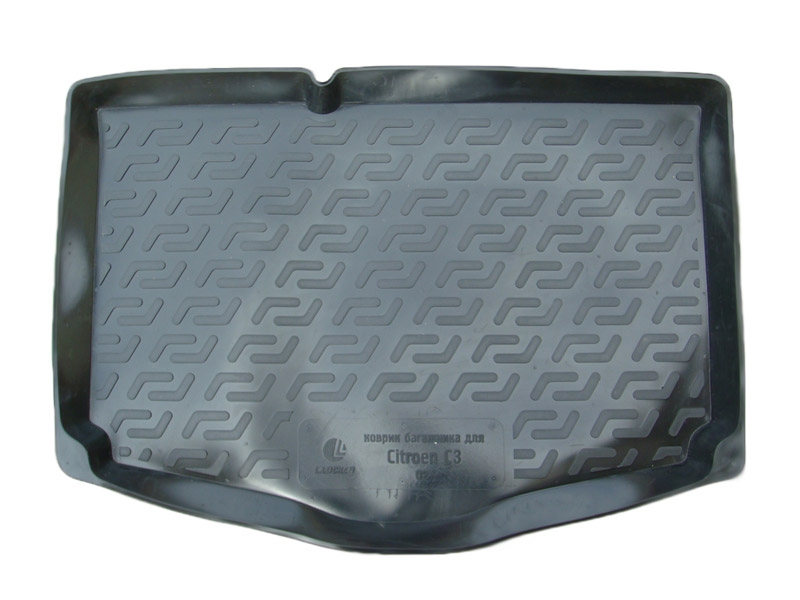 Коврик в багажник Citroen C3 '2001-2009 (хетчбек) L.Locker (черный, резиновый)