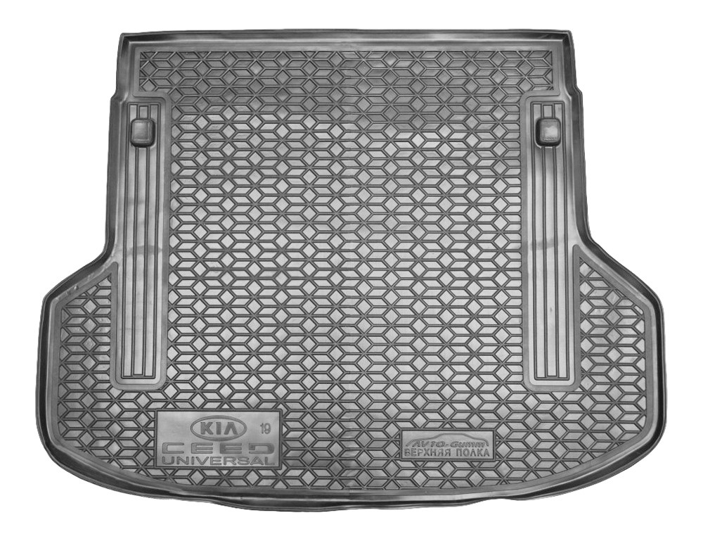 Коврик в багажник KIA Ceed '2018-> (универсал, без сабвуфера) Avto-Gumm (черный, пластиковый)