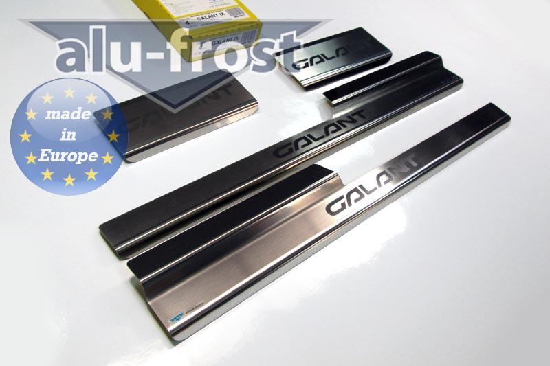 Накладки на пороги Mitsubishi Galant '2003-2012 (сталь) Alufrost