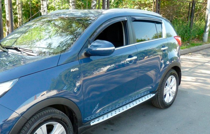 Дефлекторы окон KIA Sportage '2010-2016 (тёмные) EGR