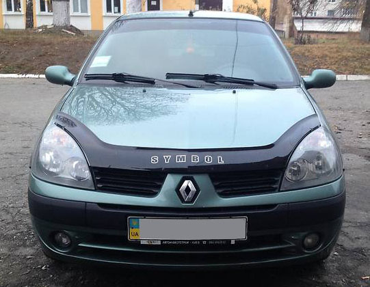 Дефлектор капота Renault Symbol '2002-2008 (с логотипом) Vip Tuning