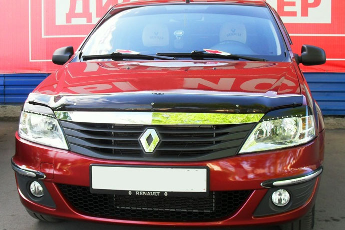 Дефлектор капота Renault Logan '2004-2013 (без логотипа) Sim