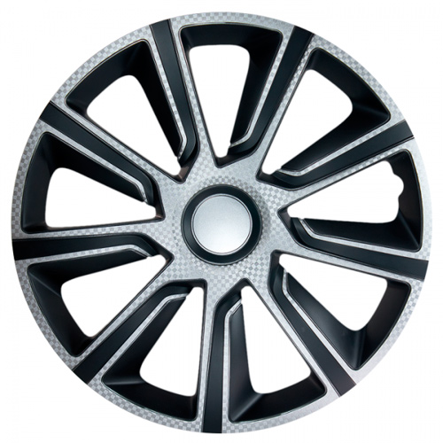 Колпаки на колеса (комплект 4 шт., модель Veron Carbon Silver Black, размер 14 дюймов) J-Tec