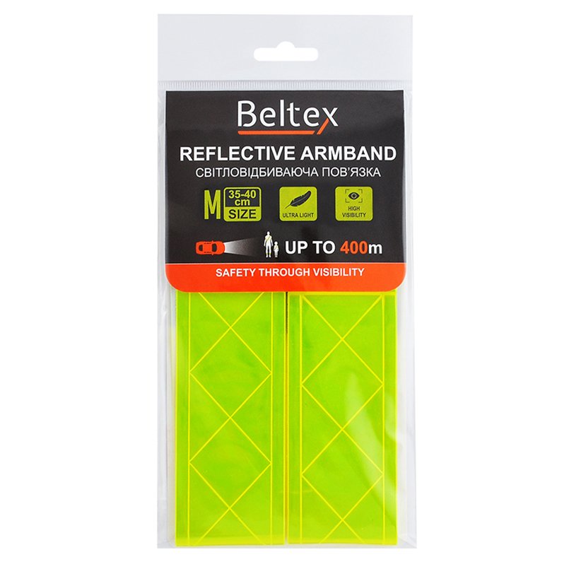 Светоотражающая повязка M 35-40 см, зеленая Beltex