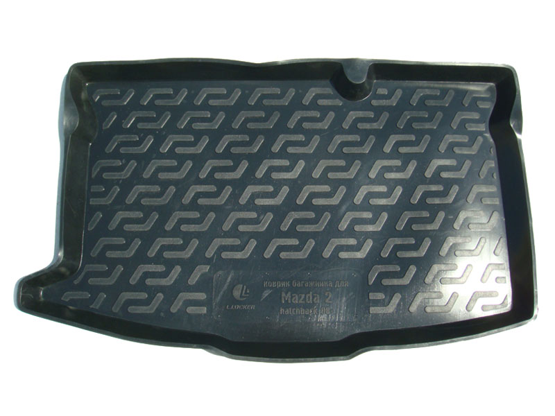 Коврик в багажник Mazda 2 '2007-2014 (хетчбек) L.Locker (черный, пластиковый)