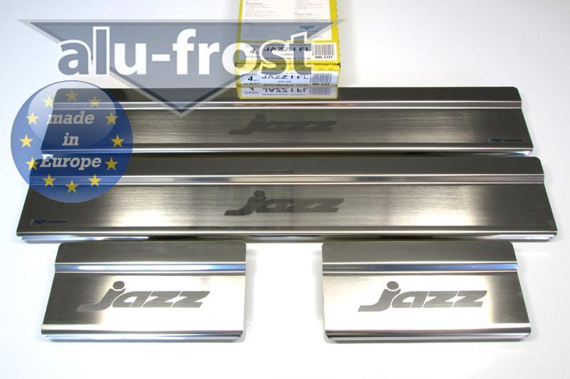 Накладки на пороги Honda Jazz '2005-2008 (сталь) Alufrost