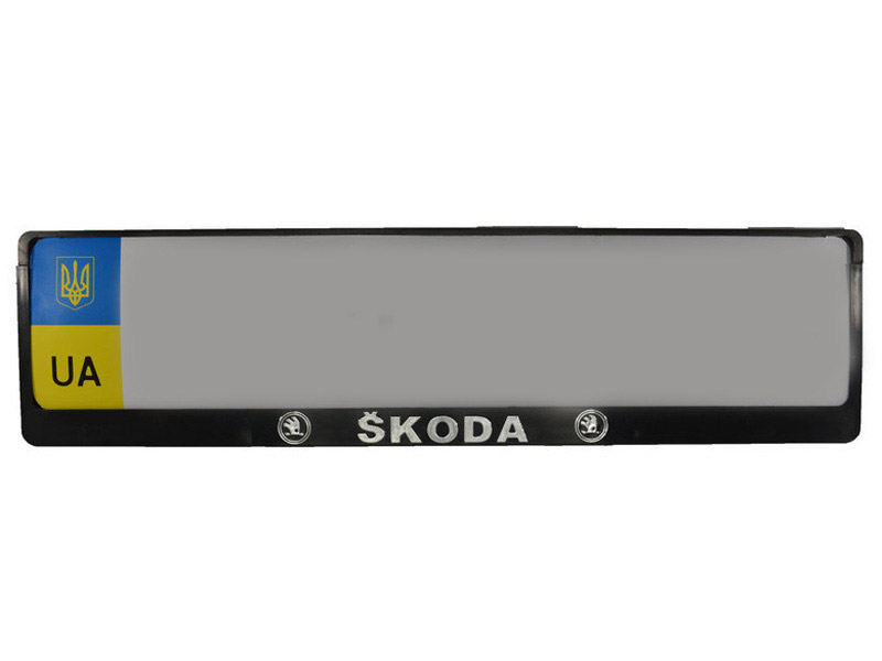 Рамка номера Skoda (24-015) 2 шт Inauto