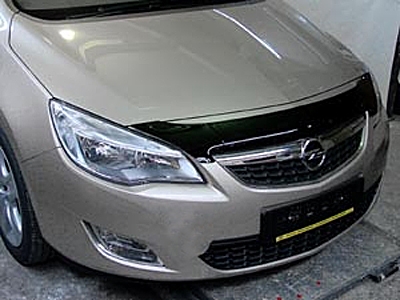Дефлектор капота Opel Astra (J) GTC '2011-> (без логотипа, короткий) Sim