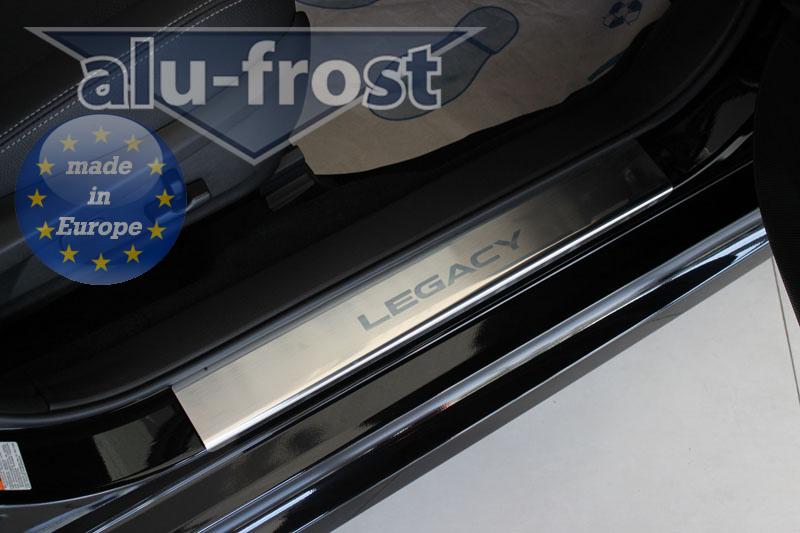 Накладки на пороги Subaru Legacy '2009-2014 (сталь) Alufrost