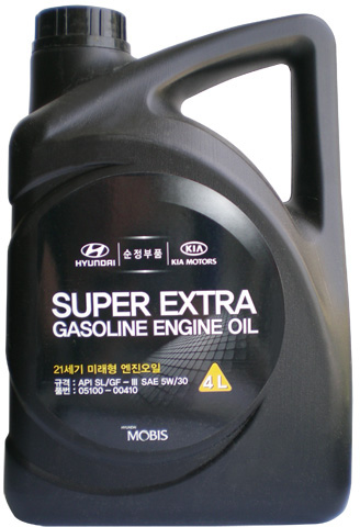 Масло моторное Hyundai, Kia Super Extra Gasoline 5W-30 SL, 4 л, ориг.№ 05100-00410