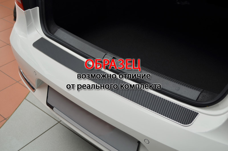 Накладка на бампер Renault Duster '2010-2018 (прямая, исполнение Premium+карбоновая пленка) NataNiko