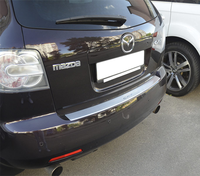 Накладка на бампер Mazda CX-7 '2006-2012 (с загибом, исполнение Premium) NataNiko