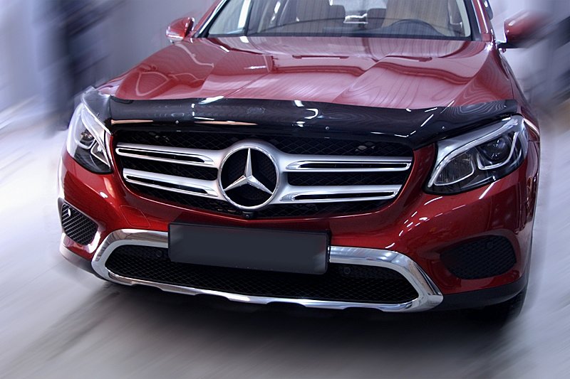 Дефлектор капота Mercedes-Benz GLC-Class (X253) '2015-> (без логотипа) Sim