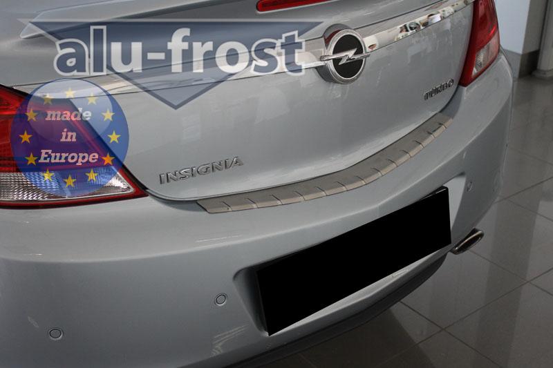 Накладка на бампер Opel Insignia '2008-2013 (с загибом, хетчбек, сталь) Alufrost