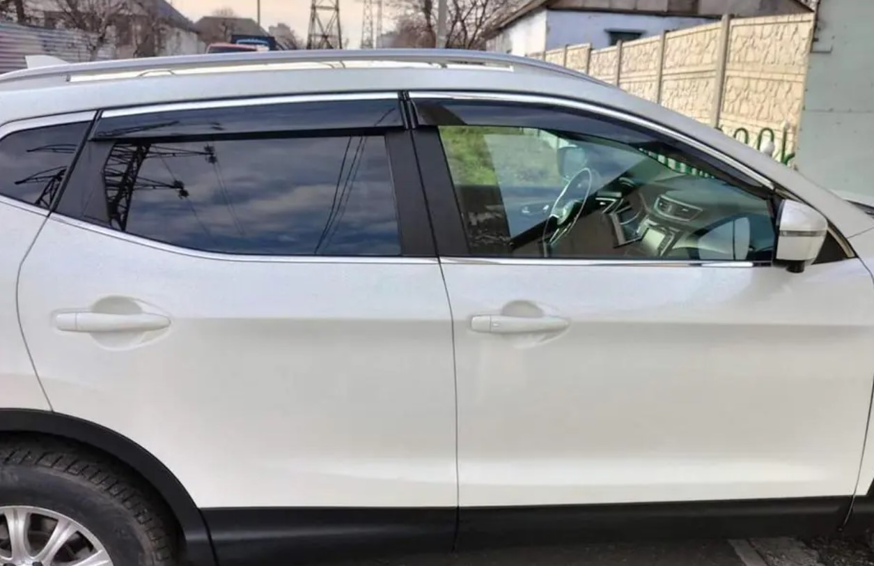 Дефлекторы окон Nissan Qashqai '2014-2021 (хром) Sunplex