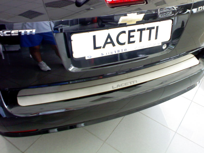 Накладка на бампер Chevrolet Lacetti '2004-2013 (прямая, универсал, исполнение Premium) NataNiko