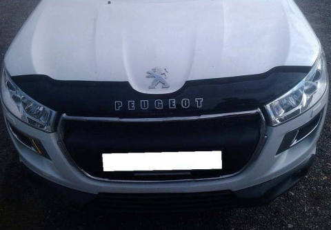 Дефлектор капота Peugeot 4008 '2012-> (с логотипом) Vip Tuning