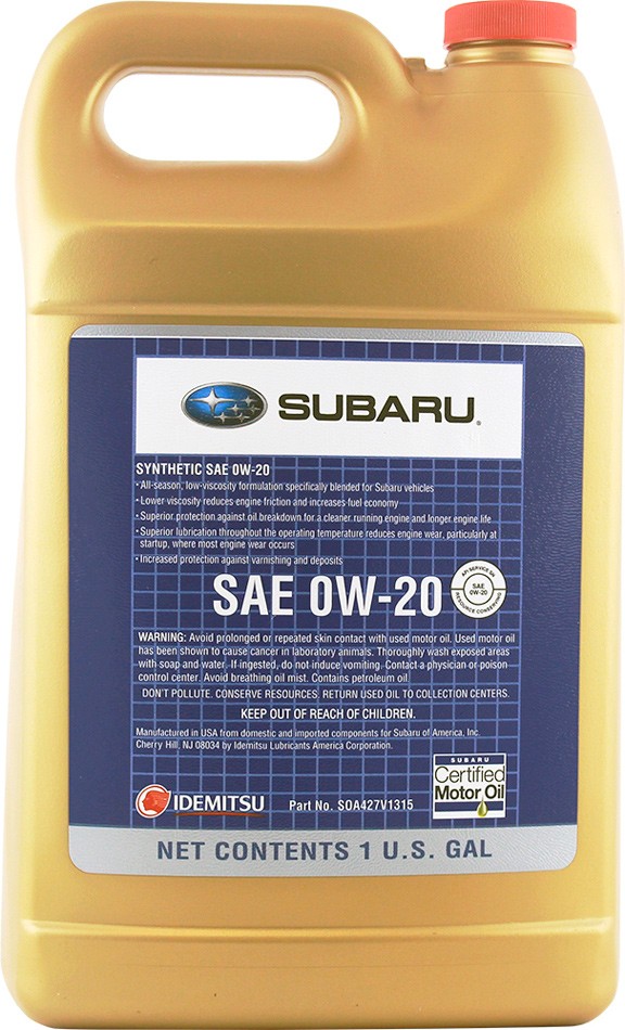 Масло моторное Subaru Synthetic Oil 0W-20 3.785 л (SOA427V1315)