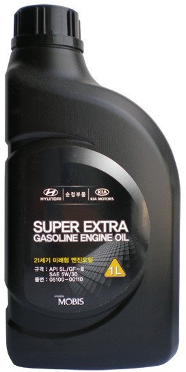 Масло моторное Hyundai, Kia Super Extra Gasoline 5W-30 SL, 1 л, ориг.№ 05100-00110