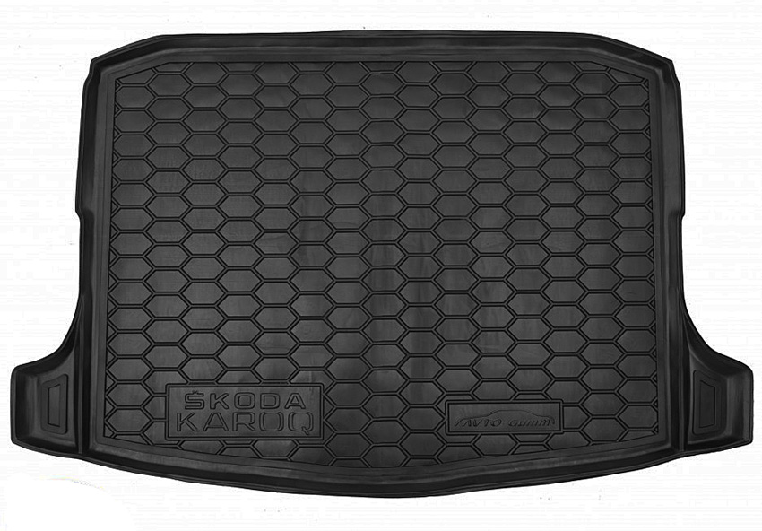Коврик в багажник Skoda Karoq '2017-> (с докаткой) Avto-Gumm (черный, пластиковый)