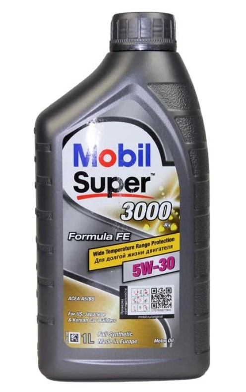 Масло моторное MOBIL SUPER 3000 X1 FORMULA FUEL ECONOMY 5W-30, 1 л, (151521) MOBIL