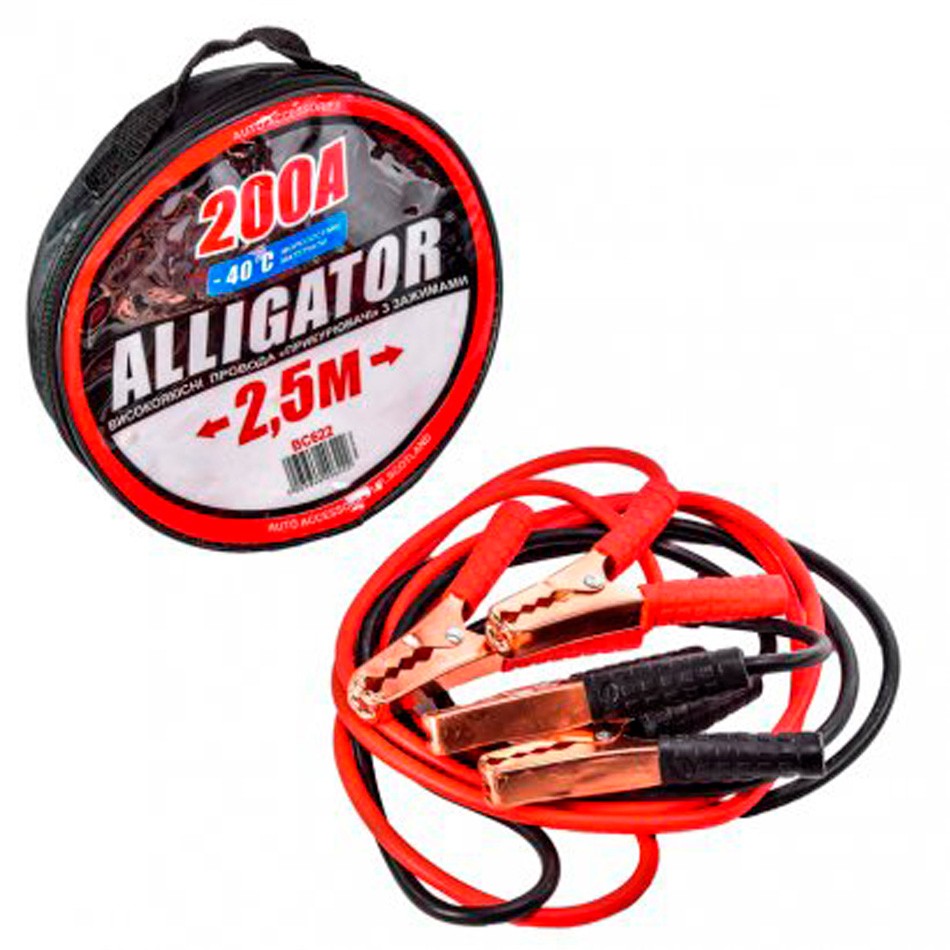Стартовые провода BC622. 200 А 2.5 м Alligator