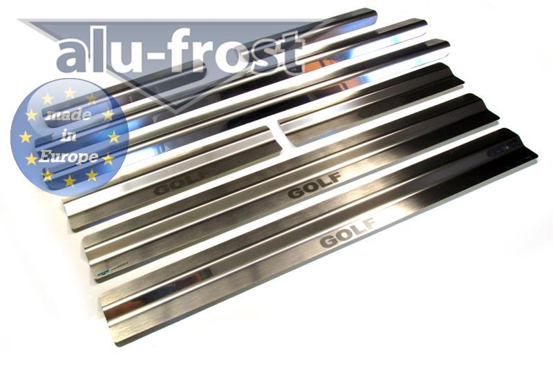 Накладки на пороги Volkswagen Golf 5 '2003-2008 (универсал, сталь) Alufrost