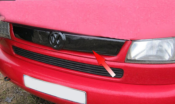 Зимняя накладка на решетку радиатора для Volkswagen T4 '1996-2003 (верхняя решетка) глянцевая FLY