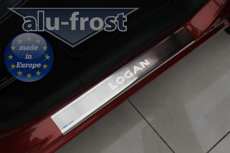 Накладки на пороги Renault Logan MCV '2013-> (сталь) Alufrost