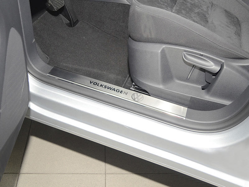 Накладки на внутренние пороги Chevrolet Aveo '2011-> (исполнение Premium) NataNiko