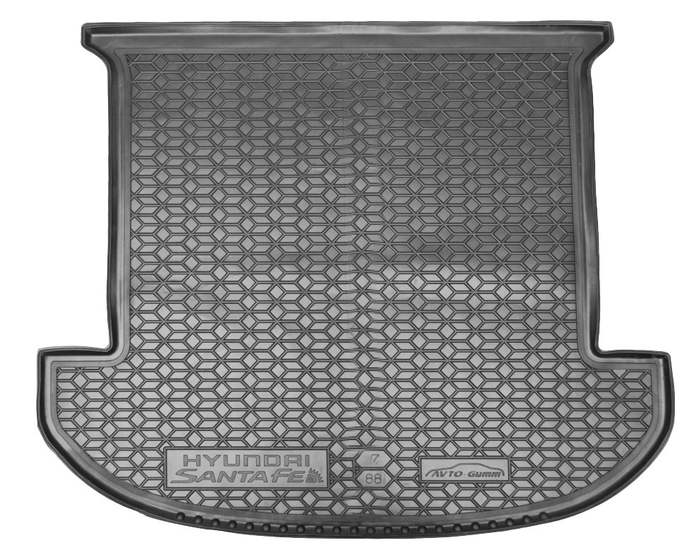 Коврик в багажник Hyundai Santa Fe '2018-2020 (7-ми местный, длинный) Avto-Gumm (черный, пластиковый)