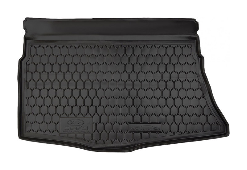 Коврик в багажник KIA Cee'd '2012-2019 (хетчбек, без органайзера) Avto-Gumm (черный, пластиковый)
