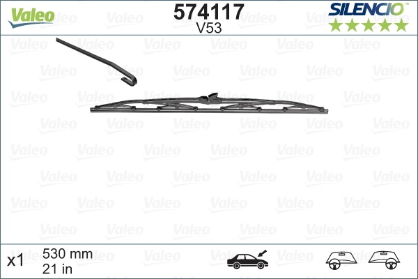 VALEO Щітка склоочисника КАРКАСНИЙ SILENCIO® / 530 MM / V53