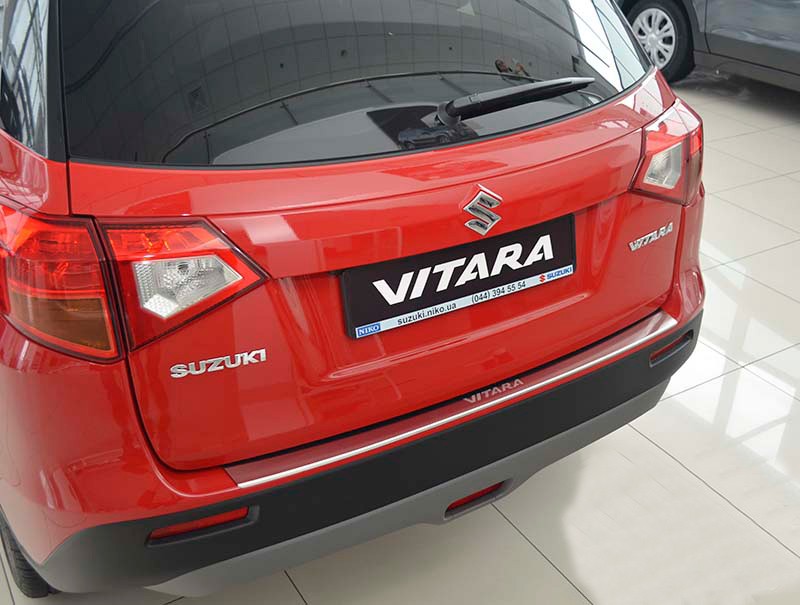 Накладка на бампер Suzuki Vitara '2015-> (с загибом, исполнение Premium) NataNiko