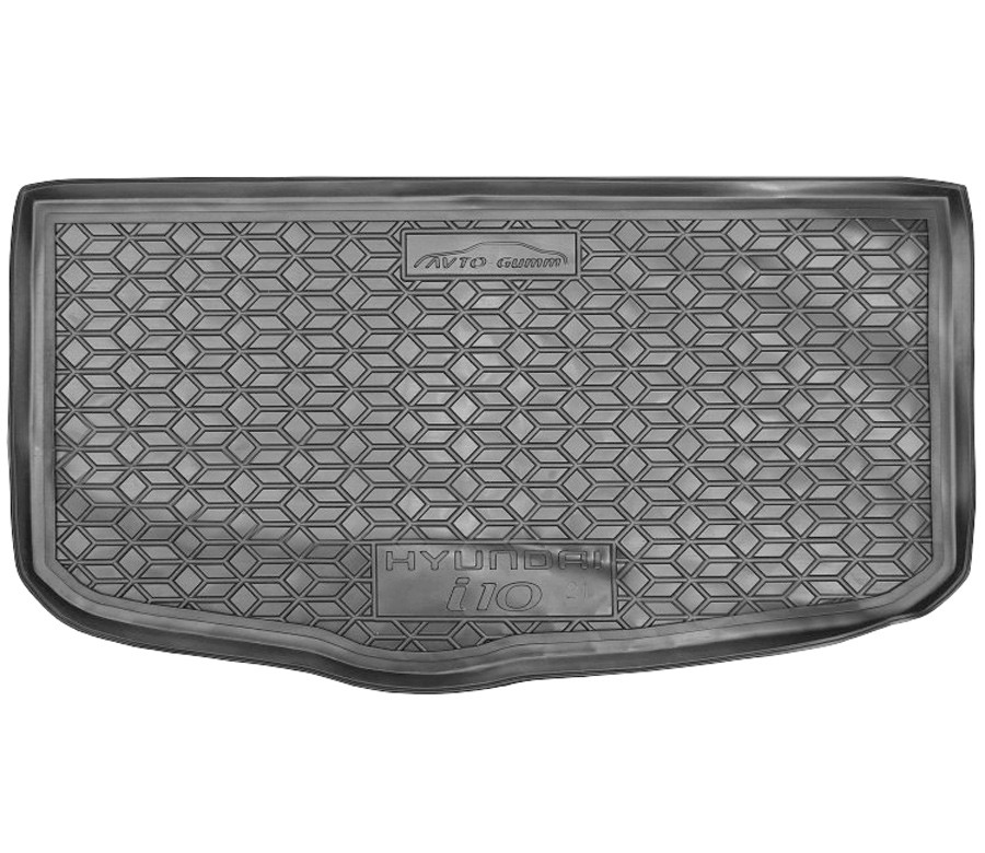 Коврик в багажник Hyundai i10 '2019-> Avto-Gumm (черный, пластиковый)