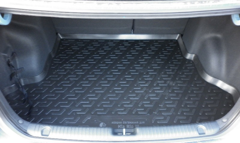 Коврик в багажник KIA Rio '2011-2015 (седан) L.Locker (черный, резиновый)