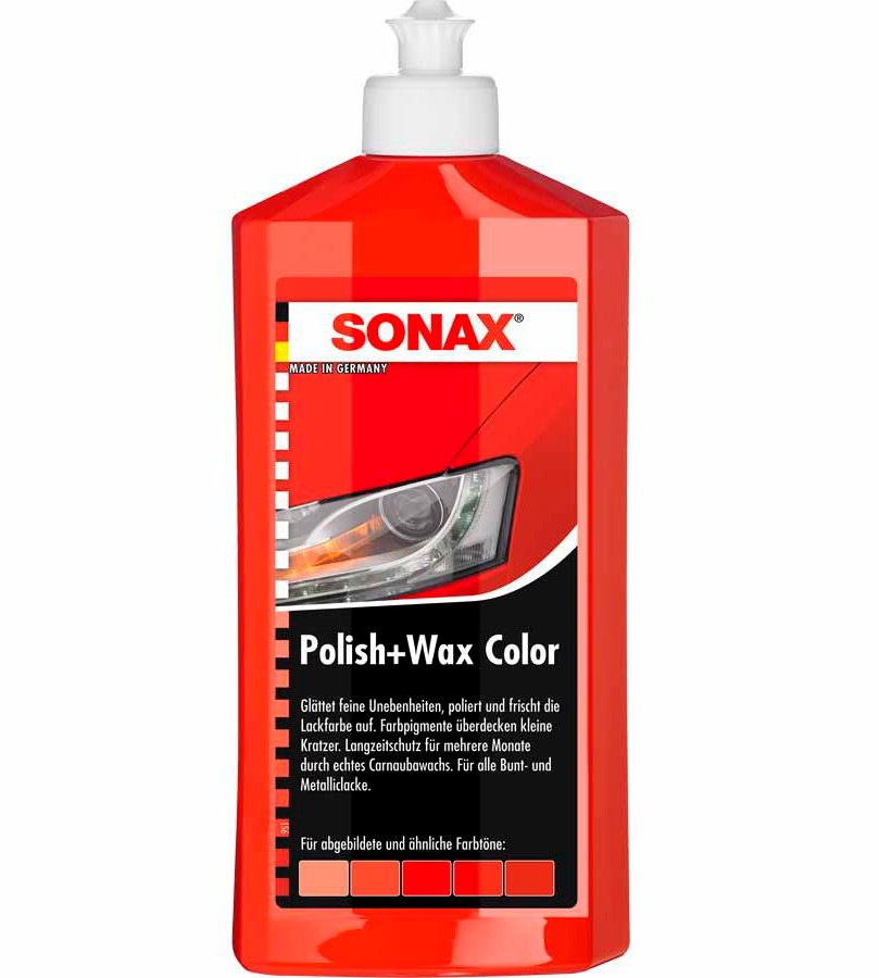 Полироль цветной Sonax NanoPro с воском (красный) 500 мл (4064700296404)