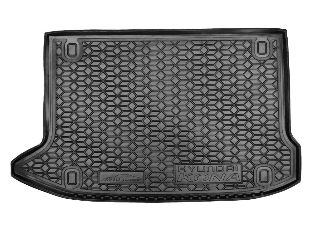 Коврик в багажник Hyundai Kona '2017-> (Electric верхний) Avto-Gumm (черный, полиуретановый)