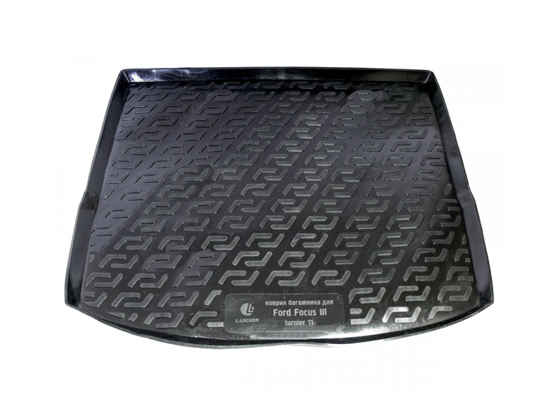 Коврик в багажник Ford Focus '2010-2019 (универсал) L.Locker (черный, пластиковый)