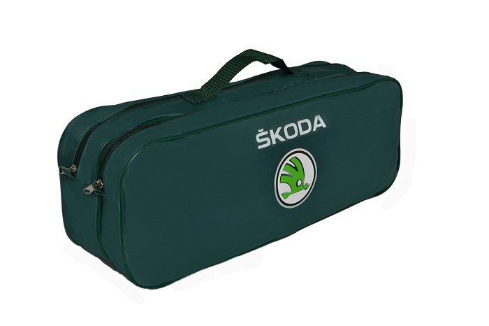 Сумка-органайзер в багажник Skoda зеленая (03-030-2Д) Poputchik