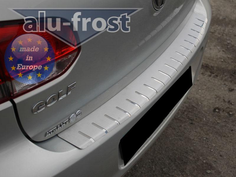 Накладка на бампер Volkswagen Golf 6 '2008-2013 (с загибом, хетчбек, 5 дверей, сталь) Alufrost