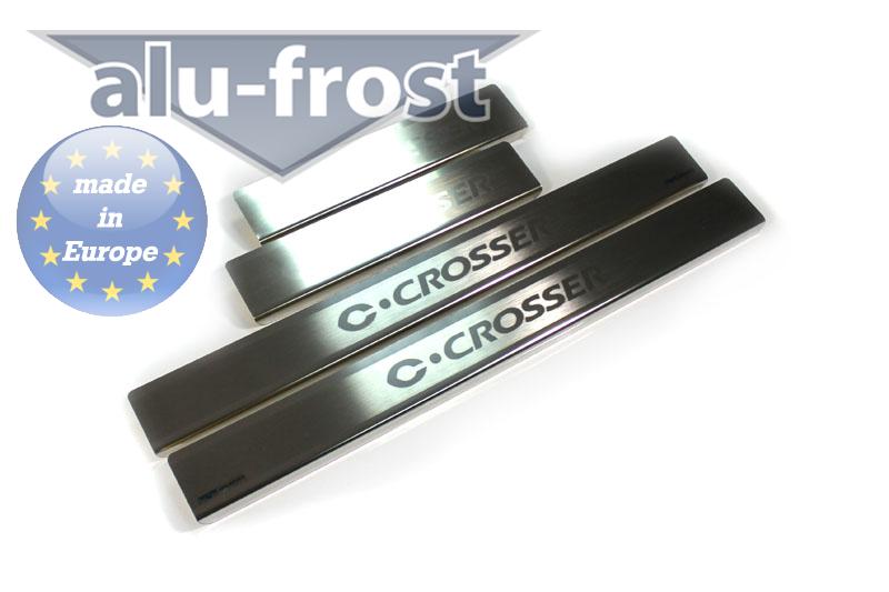 Накладки на пороги Citroen C-Crosser '2007-2012 (сталь) Alufrost