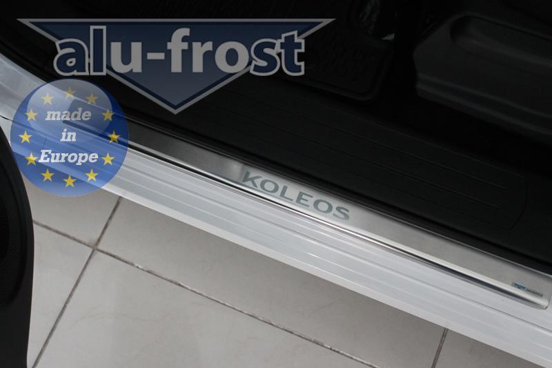 Накладки на пороги Renault Koleos '2008-2016 (сталь) Alufrost