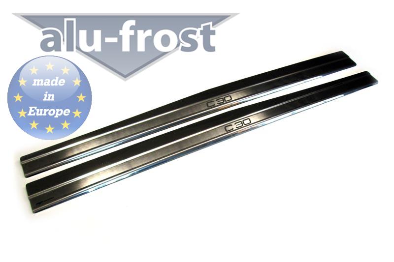 Накладки на пороги Volvo C30 '2006-2013 (сталь) Alufrost