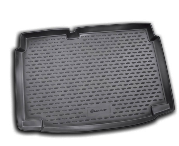 Коврик в багажник Volkswagen Polo '2009-2017 (хетчбек, нижний) Novline-Autofamily (черный, полиуретановый)