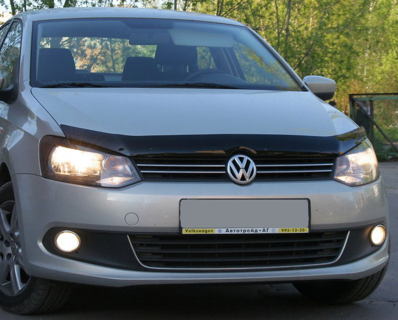 Дефлектор капота Volkswagen Polo '2009-2017 (без логотипа) Novline-Autofamily